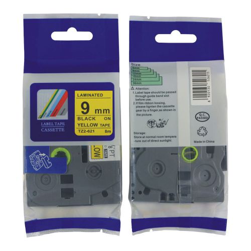 Nextpage Label Tape TZe-621  black on yellow 9mm*8m compatible for GL100, PT200