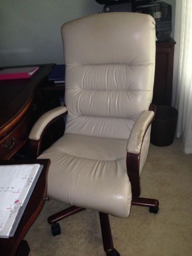 Big and Tall Tan Leather High Back Executive Office Desk Chair