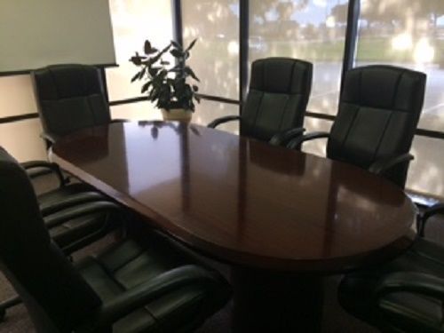 Mahogany Finish Conference Table and Chairs