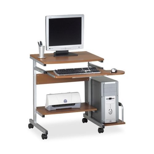 Portrait PC Desk Cart Mobile Workstation, 36-1/2w x 19-1/4d x 31h, Medium Cherry
