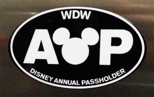 Disney Annual Passholder Magnet Black with White Letters AP Disney World