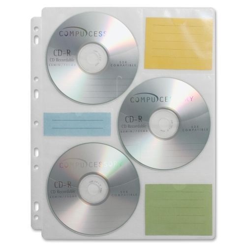 Compucessory CD/DVD Ring Binder Storage Pages - 6 CD/DVD - 25 / Pack