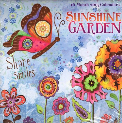 2015 16 Month SUNSHINE GARDEN 12x12 Outdoor Flowers Wall Calendar NEW &amp; SEALED