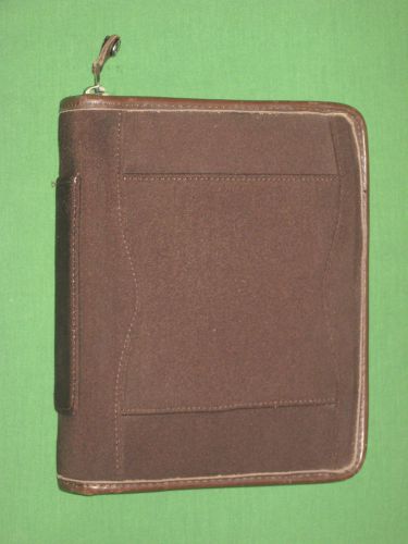 COMPACT ~1.25&#034; BROWN M/F &amp; LEATHER Franklin Covey Planner ZIPPER Organizer SPORT