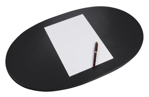 LUCRIN - Large oval Desk pad 25.6 x 15.7 inches - Smooth Cow Leather - Black