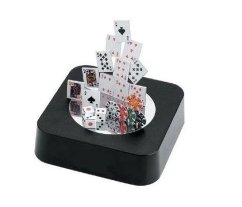 Poker Card Game Magnetic Sculpture Block with Color Metal Pieces Executive Gift