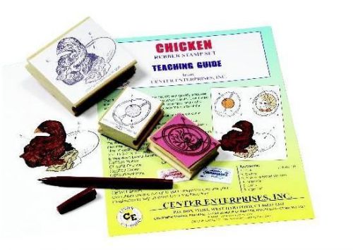 Lifecycle of the Chicken Rubber Stamper Set of 3 Stamps