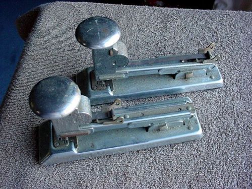 2 Vintage 1950s PILOT ACE 404 Heavy Business Staplers for Repair or Parts