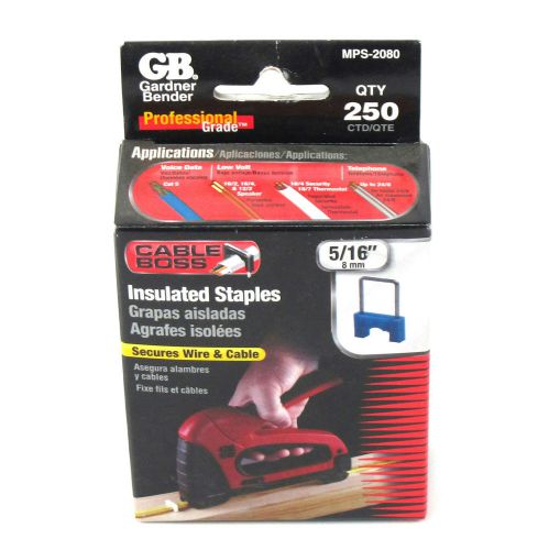 Gardner bender 5/16&#034; 250-pk cable boss insulated staples- mps-2080 for sale
