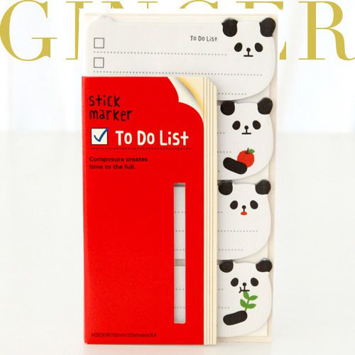 Panda To Do List Sticker Post It Bookmark Mark Memo Flags Index Tab Sticky Notes