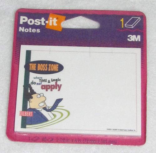 NEW! 1996 3M DILBERT COMICS POST-IT NOTES PAD WHERE TIME &amp; LOGIC DO NOT APPLY