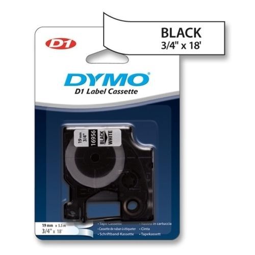 Dymo 16956 Tape Cartridges Permanent Tape 3/4inx18in Black on White