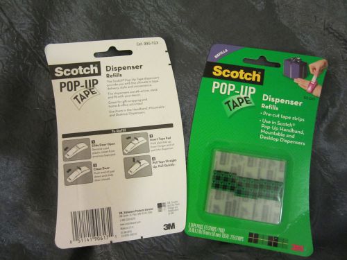 NIP 1pk Scotch Pop-Up dispenser Refills Tape Strip 3 tape pads/Total 225 Strips