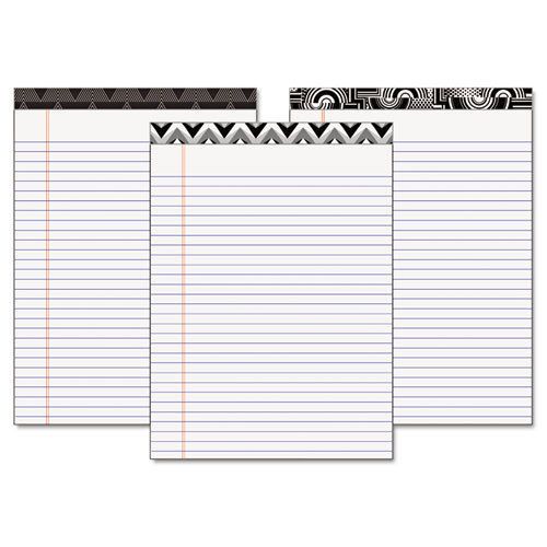 Fashion Legal Pads with Assorted Headtapes, 8-1/2 x 11, 50 Sheets, 6 Pads/Pk