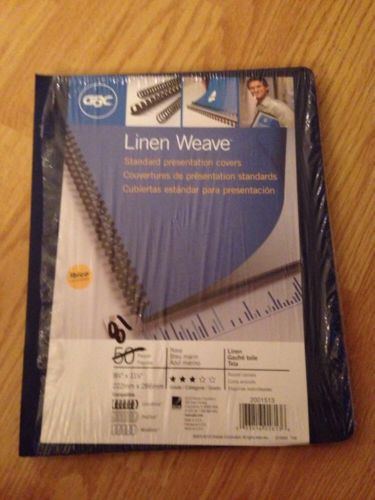GBC Linen Weave Velobind Cover - Letter - 8.3/&#034; X 11 1/4Dark Blue -81 Sheets