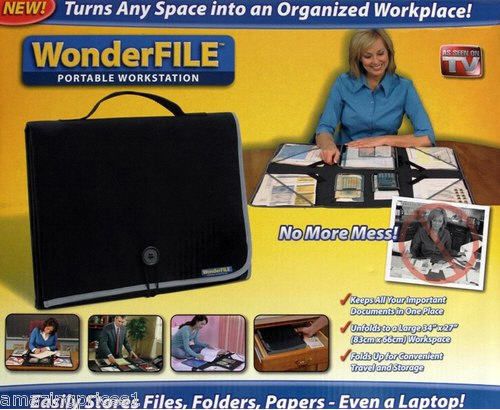 ASOTV WonderFile - Portable Workstation - As Seen on TV Wonder File- Color Black