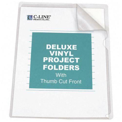 Item 62139 CLine Project Folders Vinyl Nonglare 14in.x8-.50in. Clear, Sold Indiv