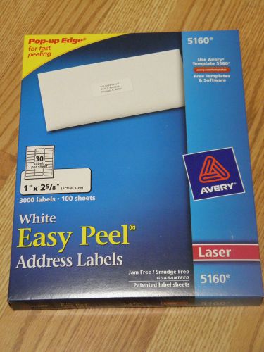 AVERY 5160 6241 Address 1&#034;x2 5/8&#034; labels 12sheets 30/Sheet 360 Genuine labels
