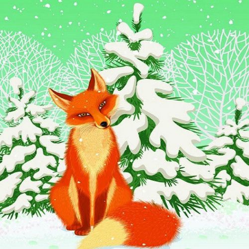 30 Custom Winter Fox Personalized Address Labels