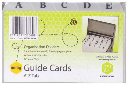 Marbig Organisation Dividers A-Z Tab -  127 x 76mm (5&#034; x 3&#034;) - 35060