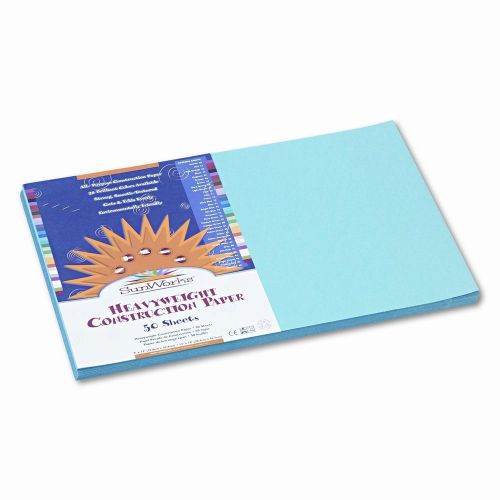 SunWorks Construction Paper, Heavyweight, 12 x 18, Sky Blue, 50 Sheets Set of 3