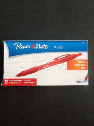 Paper?Mate Profile ball point pen, Red bx/12 (Sanford) 89467 NEW