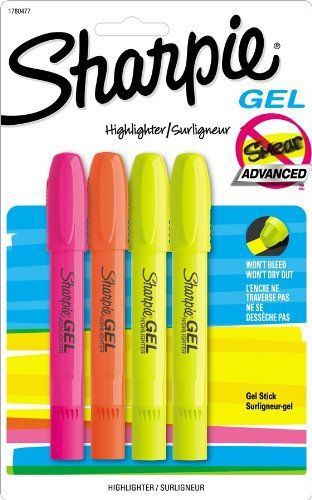 Sharpie smearblock gel highlighters - bullet pen point style - (1780477) for sale