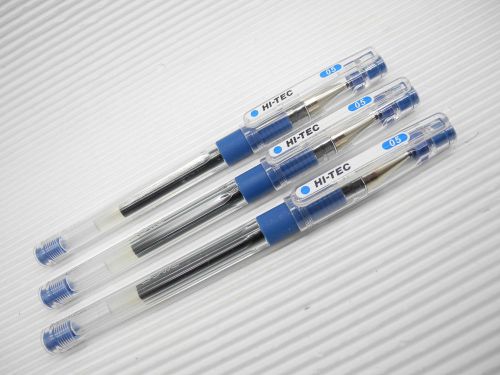 3pcs Pilot Hi-Tec-C 0.5mm extra fine needle tip Roller ball Pen Blue ink