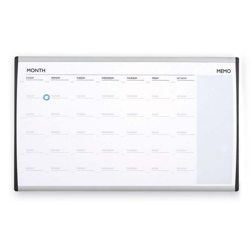 Quartet ARCCP3018 Magnetic Dry-Erase Calendar Board 30inx18in Silver Frame