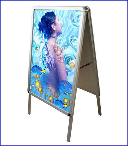 Double Side Portable Sidewalk A-Frame Snap Open Poster Holder Stand A1