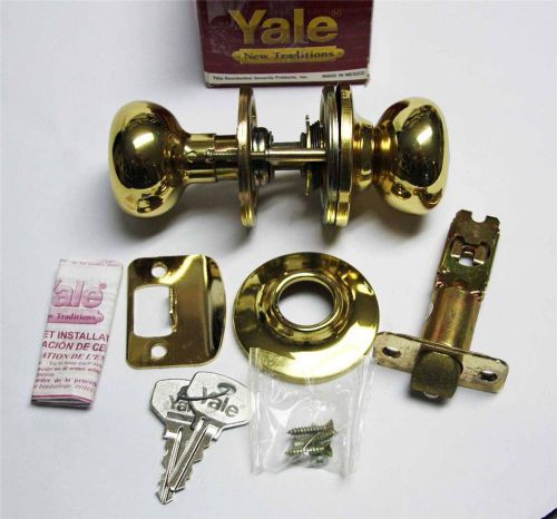 Yale horizon 700h keyed entry door lock knob set lockset polished brass lss new for sale