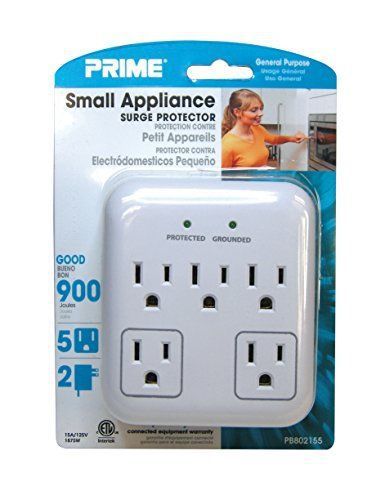 NEW Prime Wire &amp; Cable PB802155 5-Outlet Small Appliance Appliance Surge Protect