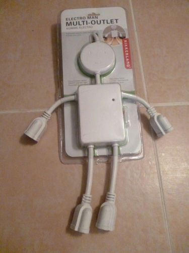Kikkerland UL01 Electro Man 4-Plug Multi-Outlet, Free Shipping, New In Package