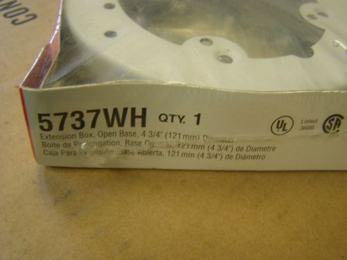 Wiremold 5737wh white fixture extension box open base round for sale