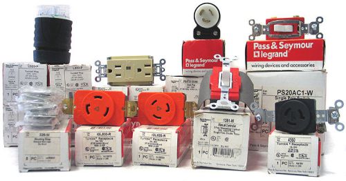Lot 27 pass &amp; seymour turnlok plug receptacle switch turnlok plug receptacle new for sale