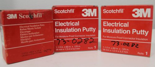 Lot of (3) 3M Scotchfil Electrical Insulation Putty 1-1/2&#034; X 60&#034; +FREE SHIPPING!