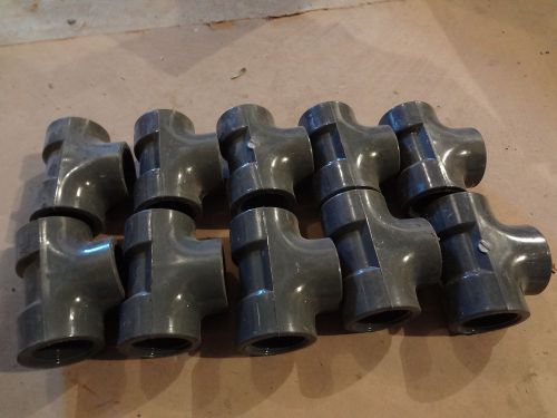 LOT OF (10) SPEARS 1-1/4&#034; TEE FITTINGS SCH 80 THREADED NEW