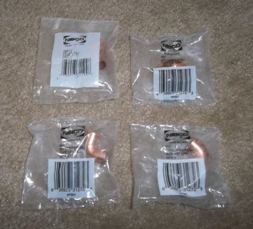Lot of 4 new copper 1/2 plumbing fitting 90 degree elbow 607 for sale