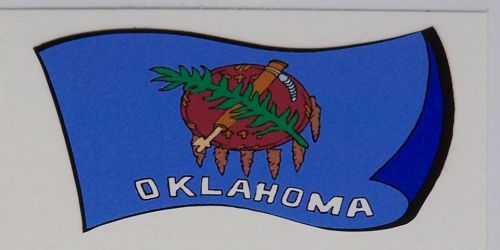 3 - Oklahoma Flagl Roughneck Hard Hat Tool Box Helmet Sticker Decal H101