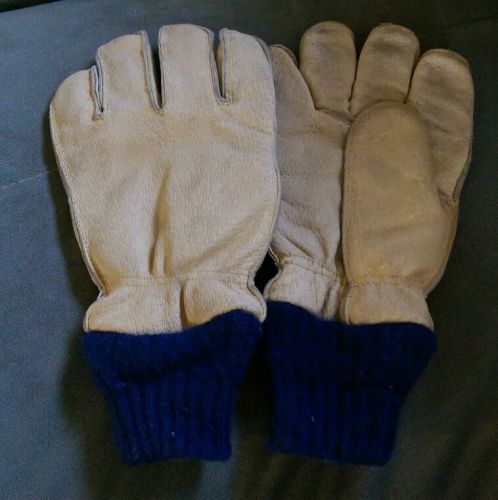 Leather work gloves, men&#039;s large, lined for sale