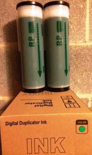 2 Riso Compatible S-4386 HD GREEN Ink Tubes,Risograph RP3700,RP3790 Duplicators