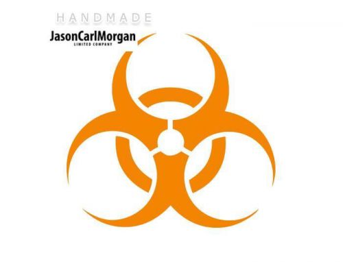 JCM® Iron On Applique Decal, Biohazard Neon Orange
