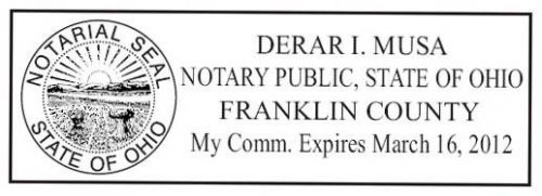 For Ohio NEW Pre-Inked OFFICIAL NOTARY SEAL RUBBER STAMP Office use