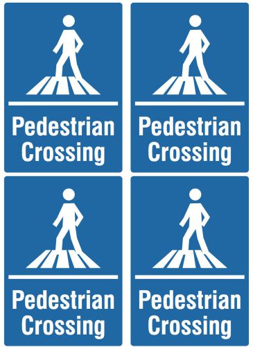 Safe travel pedestrian crossing cross walk road side walk signs set of four sign for sale