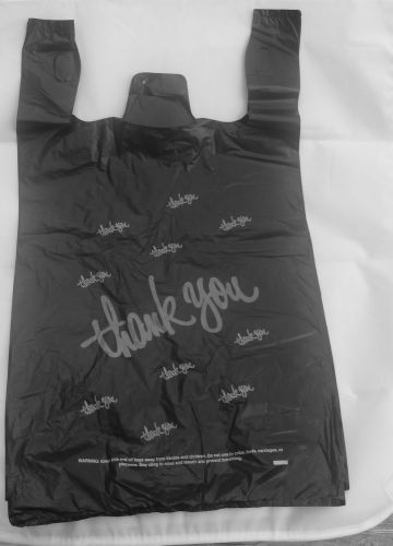 T- Shirt Plastic Bags Thank-you Black 100 pcs