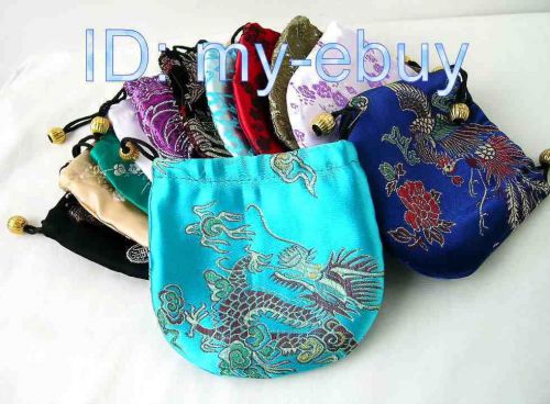 Wholesale mixed 50 chinese silk jewelry necklace pouch for sale