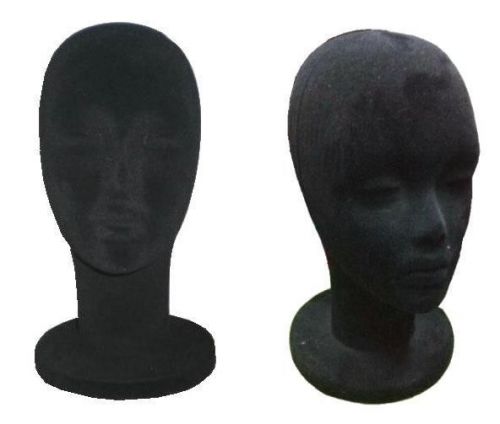Auction black velvet head display hat rack store wig displays novelty foam for sale