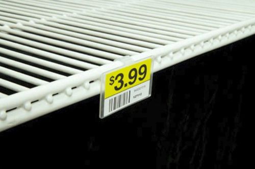 Label holder for wire rack, freezer / cooler shelf tag display - pack of 25 for sale