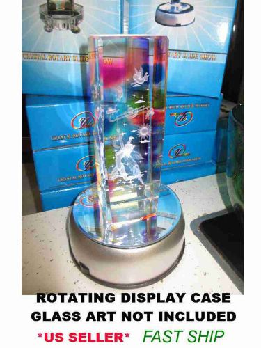 Rotating SPINNING DISPLAY Glass mirror LED lights plug in or battery operated
