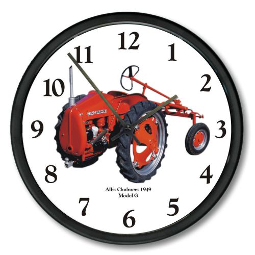 New ALLIS CHALMERS 10&#034; Tractor Wall Clock 1949 Model G Great Farmer&#039;s Gift